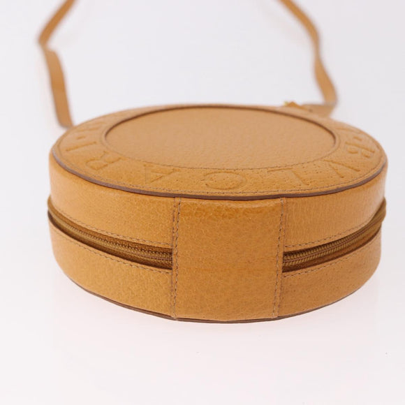 BVLGARI Shoulder Bag Leather Brown Gold Auth 189645A