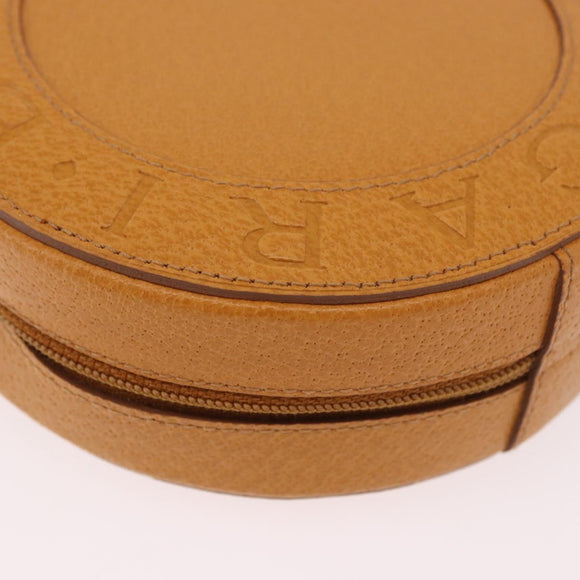 BVLGARI Shoulder Bag Leather Brown Gold Auth 189645A