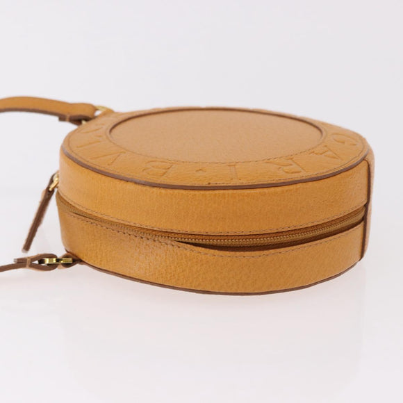 BVLGARI Shoulder Bag Leather Brown Gold Auth 189645A