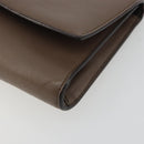 Salvatore Ferragamo Gancini Chain Shoulder Bag Leather Gray Gold Auth 189649-9
