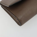 Salvatore Ferragamo Gancini Chain Shoulder Bag Leather Gray Gold Auth 189649-14