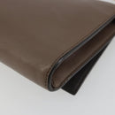 Salvatore Ferragamo Gancini Chain Shoulder Bag Leather Gray Gold Auth 189649-15
