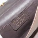 Salvatore Ferragamo Gancini Chain Shoulder Bag Leather Gray Gold Auth 189649-12
