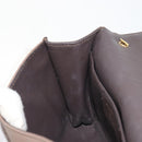 Salvatore Ferragamo Gancini Chain Shoulder Bag Leather Gray Gold Auth 189649-20