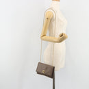 Salvatore Ferragamo Gancini Chain Shoulder Bag Leather Gray Gold Auth 189649-22