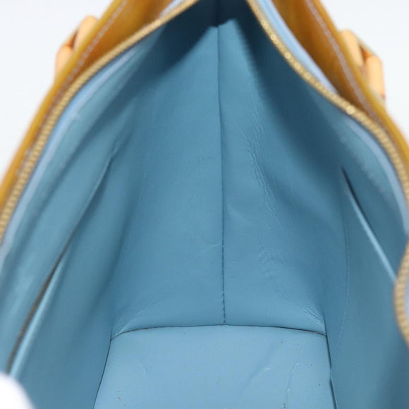 LOUIS VUITTON Monogram Vernis Houston Hand Bag Baby Blue M91005 LV Auth 189650