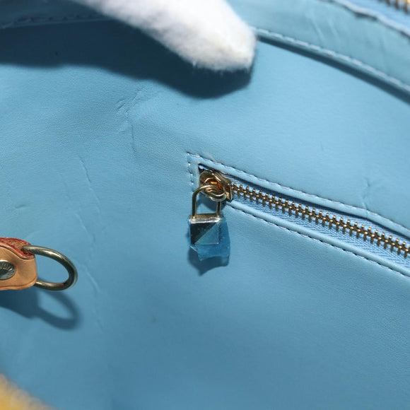 LOUIS VUITTON Monogram Vernis Houston Hand Bag Baby Blue M91005 LV Auth 189650