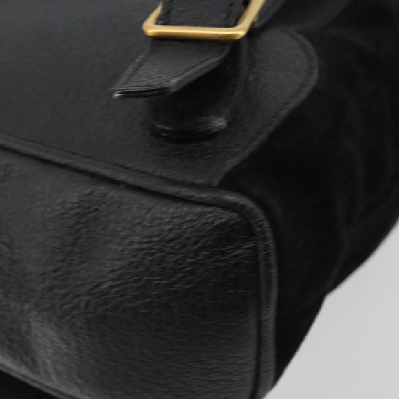 GUCCI Bamboo Backpack Suede Black Gold 003 1705 0030 Auth 189651