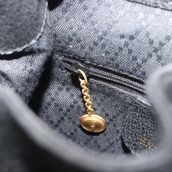 GUCCI Bamboo Backpack Suede Black Gold 003 1705 0030 Auth 189651