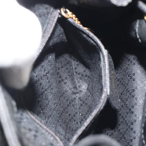 GUCCI Bamboo Backpack Suede Black Gold 003 1705 0030 Auth 189651
