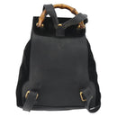 GUCCI Bamboo Backpack Suede Black Gold 003 1705 0030 Auth 189651-2