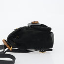 GUCCI Bamboo Backpack Suede Black Gold 003 1705 0030 Auth 189651-4