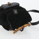 GUCCI Bamboo Backpack Suede Black Gold 003 1705 0030 Auth 189651-6