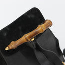 GUCCI Bamboo Backpack Suede Black Gold 003 1705 0030 Auth 189651-7