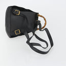 GUCCI Bamboo Backpack Suede Black Gold 003 1705 0030 Auth 189651-8