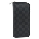 LOUIS VUITTON Damier Graphite Zippy Wallet Vertical N63095 LV Auth 189652-2
