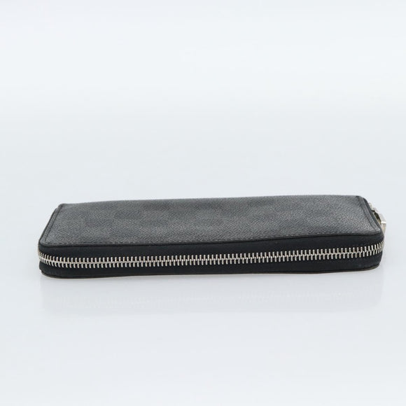 LOUIS VUITTON Damier Graphite Zippy Wallet Vertical N63095 LV Auth 189652