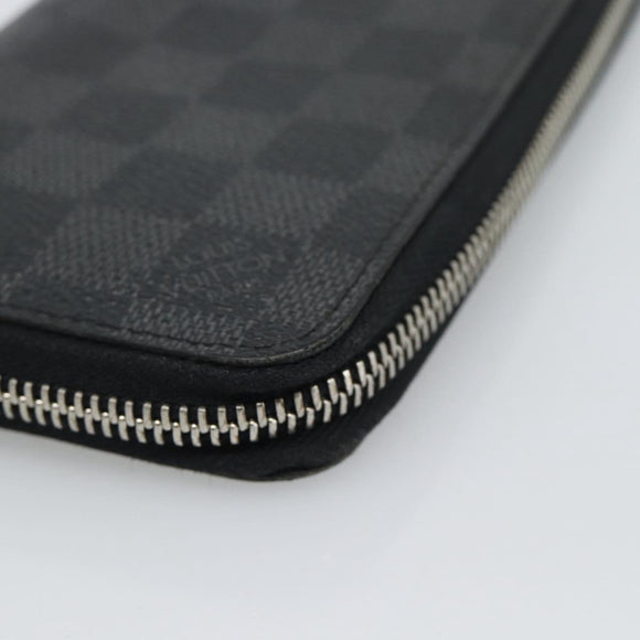 LOUIS VUITTON Damier Graphite Zippy Wallet Vertical N63095 LV Auth 189652