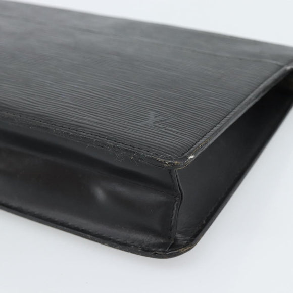 LOUIS VUITTON Epi Pochette Homme Clutch Bag Black M52522 LV Auth 189653