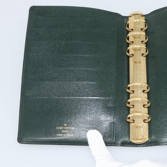 LOUIS VUITTON Taiga Agenda MM Day Planner Cover Epicea R20403 LV Auth 189655