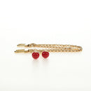 LOUIS VUITTON LVxTM Bag Chain Cherry Bag Charm metal Gold M02598 Auth 189656SAM-14