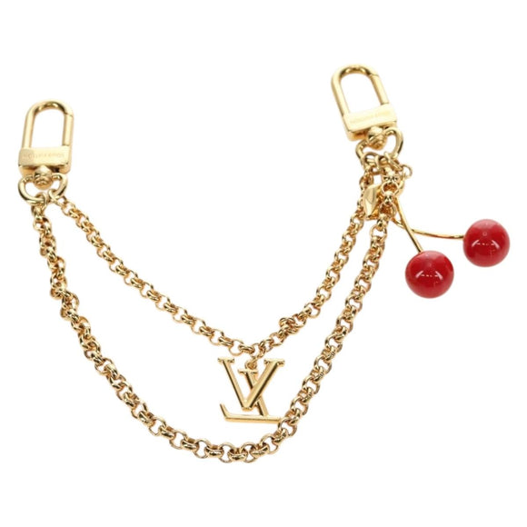 LOUIS VUITTON LVxTM Bag Chain Cherry Bag Charm metal Gold M02598 Auth 189656SAM