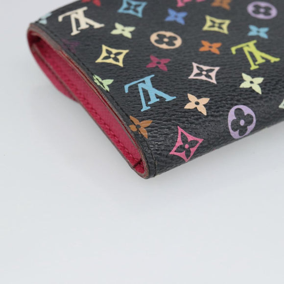 LOUIS VUITTON Multicolor Envelope Carte de Visite Case Black M66561 Auth 189659