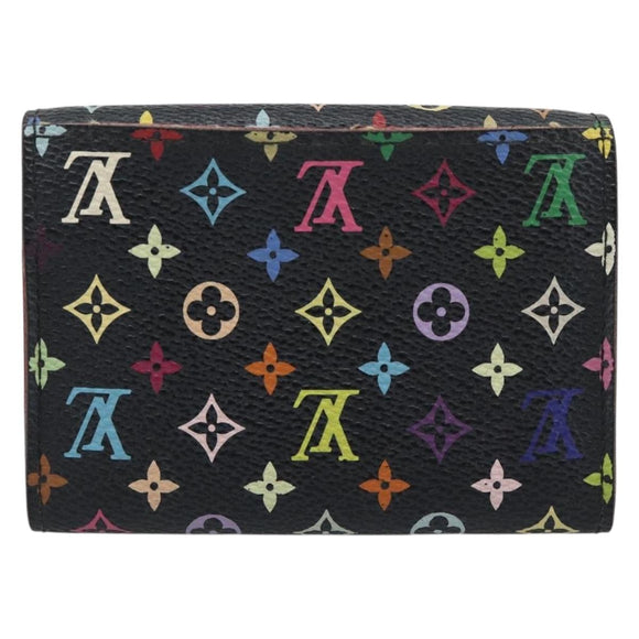 LOUIS VUITTON Multicolor Envelope Carte de Visite Case Black M66561 Auth 189659