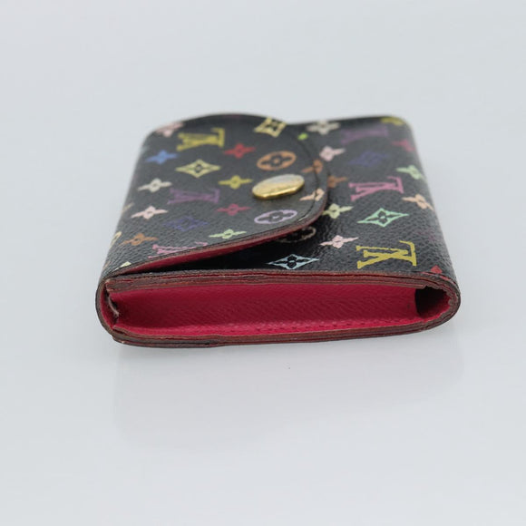 LOUIS VUITTON Multicolor Envelope Carte de Visite Case Black M66561 Auth 189659