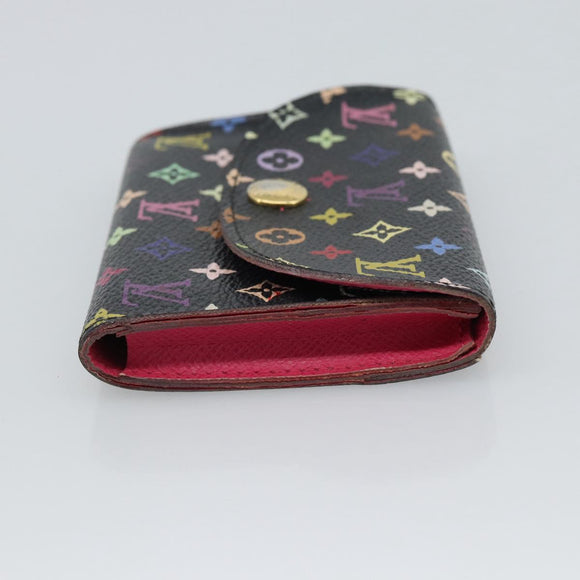 LOUIS VUITTON Multicolor Envelope Carte de Visite Case Black M66561 Auth 189659
