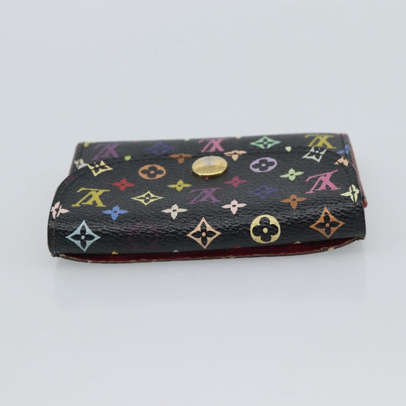 LOUIS VUITTON Multicolor Envelope Carte de Visite Case Black M66561 Auth 189659