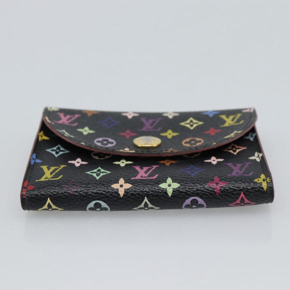 LOUIS VUITTON Multicolor Envelope Carte de Visite Case Black M66561 Auth 189659