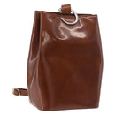CARTIER PANTHERE Shoulder Bag Patent Leather Brown Silver Auth 189661-1