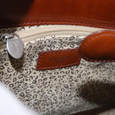 CARTIER PANTHERE Shoulder Bag Patent Leather Brown Silver Auth 189661-18
