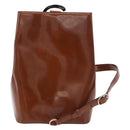 CARTIER PANTHERE Shoulder Bag Patent Leather Brown Silver Auth 189661-2