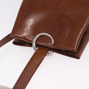 CARTIER PANTHERE Shoulder Bag Patent Leather Brown Silver Auth 189661-6