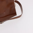 CARTIER PANTHERE Shoulder Bag Patent Leather Brown Silver Auth 189661-7