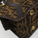 FENDI Zucca Canvas Shoulder Bag Brown Black Auth 189662-16