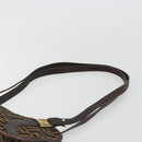FENDI Zucca Canvas Shoulder Bag Brown Black Auth 189662-8