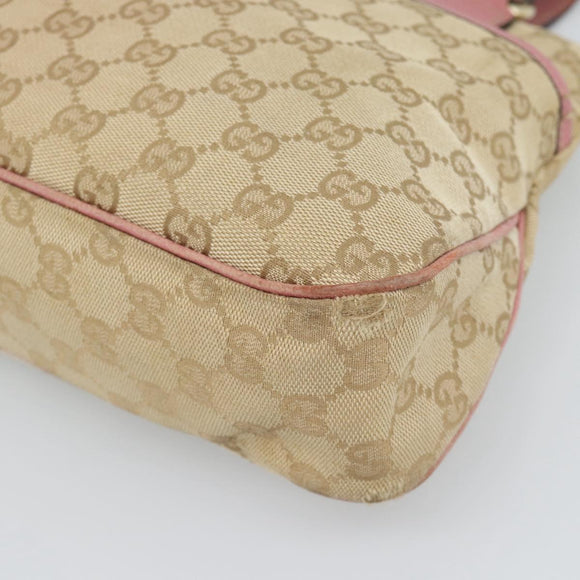 GUCCI GG Canvas Tote Bag Beige Gold 163288 Auth 189663