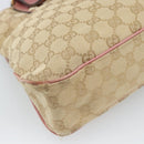 GUCCI GG Canvas Tote Bag Beige Gold 163288 Auth 189663-8