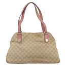 GUCCI GG Canvas Tote Bag Beige Gold 163288 Auth 189663-2