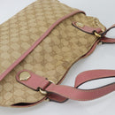 GUCCI GG Canvas Tote Bag Beige Gold 163288 Auth 189663-6