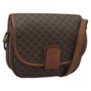 CELINE Macadam Canvas Shoulder Bag PVC Leather Brown Gold Auth 189670-1