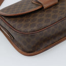 CELINE Macadam Canvas Shoulder Bag PVC Leather Brown Gold Auth 189670-15