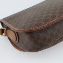 CELINE Macadam Canvas Shoulder Bag PVC Leather Brown Gold Auth 189670-9