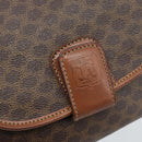 CELINE Macadam Canvas Shoulder Bag PVC Leather Brown Gold Auth 189670-17