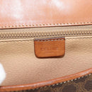 CELINE Macadam Canvas Shoulder Bag PVC Leather Brown Gold Auth 189670-18