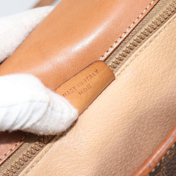 CELINE Macadam Canvas Shoulder Bag PVC Leather Brown Gold Auth 189670