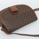 CELINE Macadam Canvas Shoulder Bag PVC Leather Brown Gold Auth 189670-6